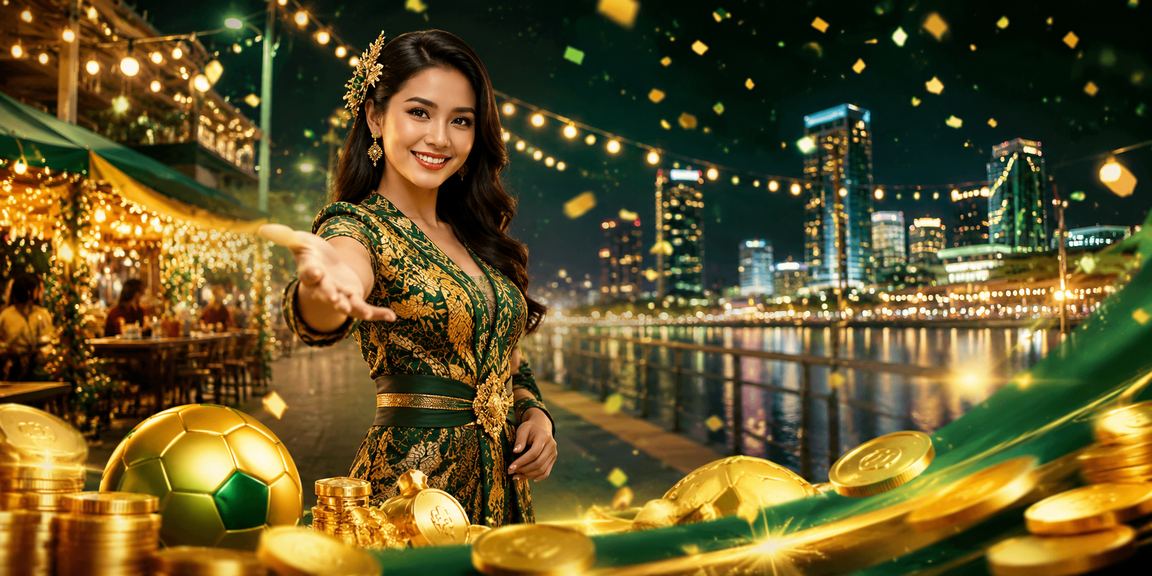 Suasana malam di pasar dengan latar kasino dan betting yang ramai